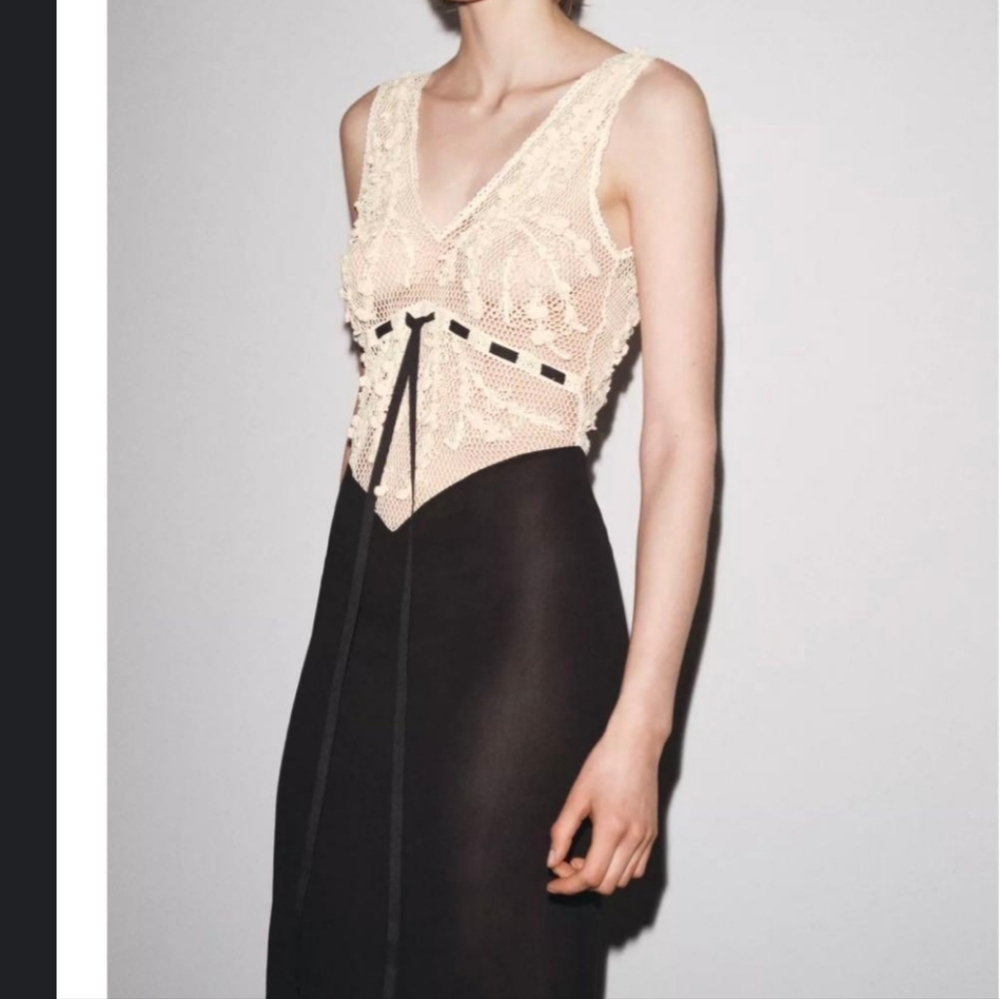 BNWT! Zara Beaded Structured Comnination Dress
